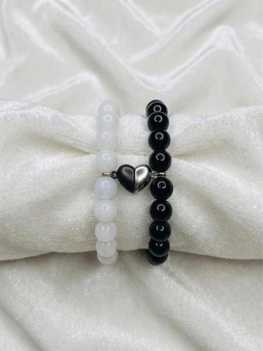 Magnetic Heart Couple Beaded Bracelets