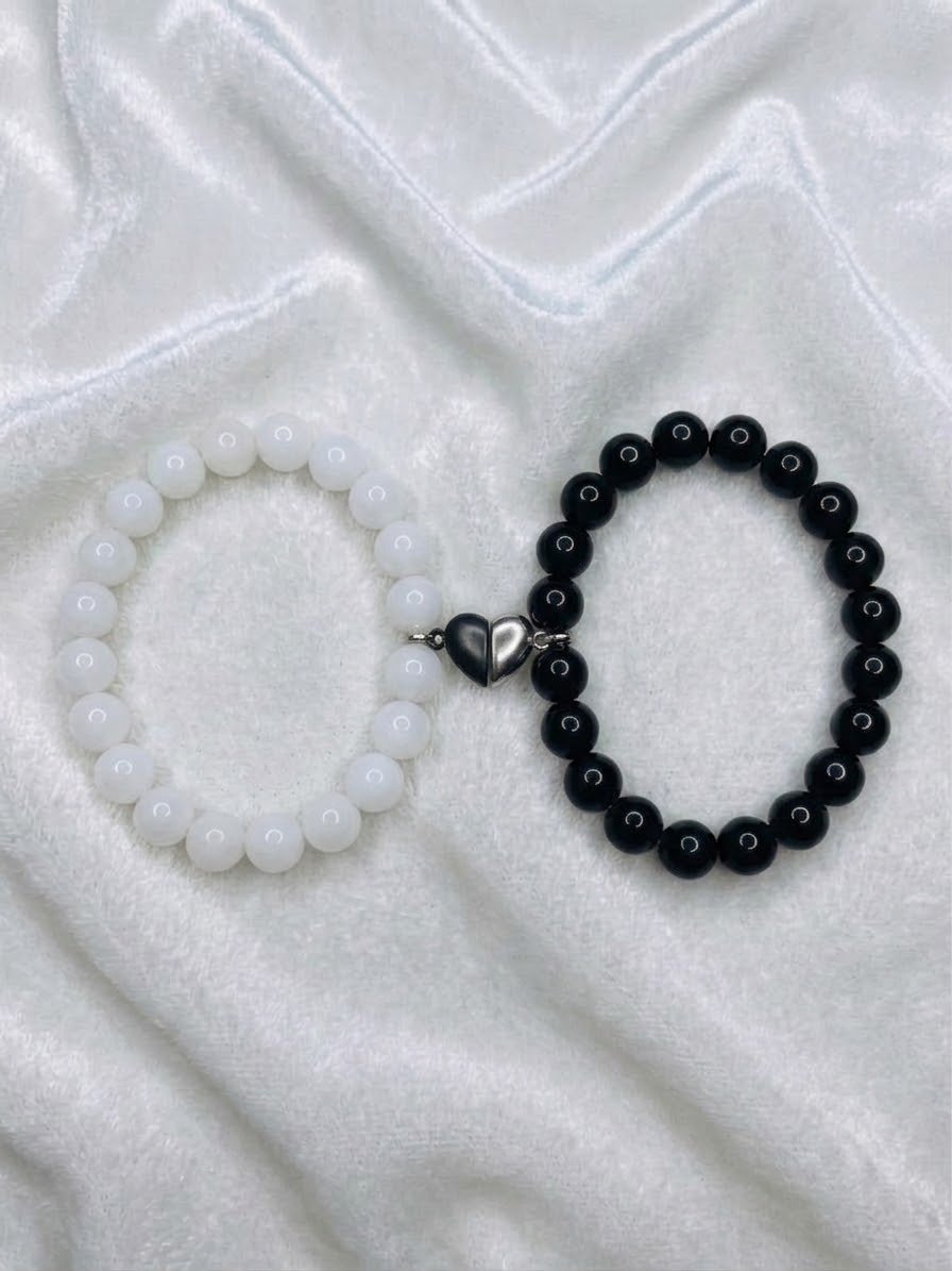 Magnetic Heart Couple Beaded Bracelets