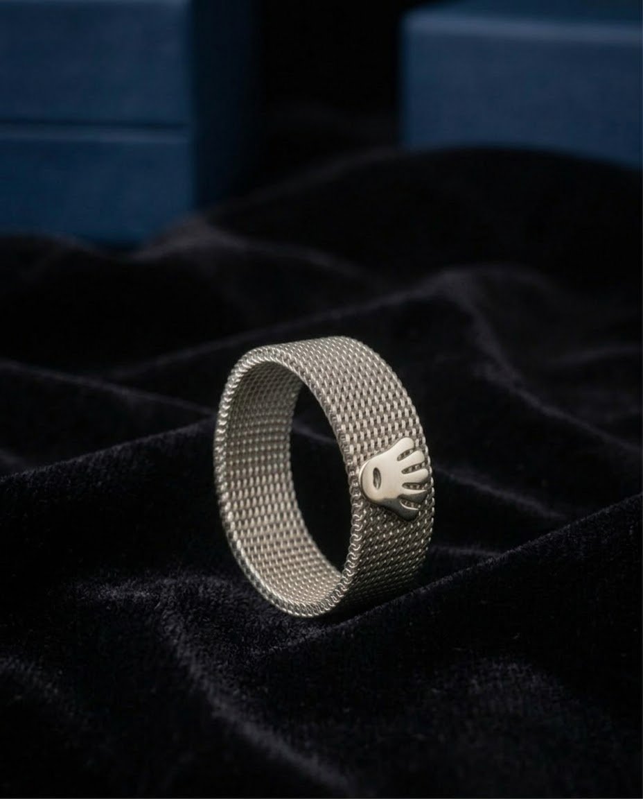 Rolex Style Crown Mesh Ring